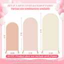 Buryeah Set of 3 Wedding Arch Covers Stretchy Backdrop 6ft, 5ft, 4ft Spandex Fitted 2 Sided Arch Cover Stretchy for Party Decor, No Frame(Cream, Pink, Nude)