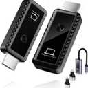 Wireless HDMI Transmitter and Receiver 4K, 2.4/5GHz 1080P Portable Wireless HDMI Extender Kit Adapter for Streaming Video and Audio to Monitor from PC/TV Box/Projector, 100ft Dual Band Smart Handovers