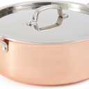 Martha by Martha Stewart 6-Quart Stainless Steel Shallow Stock Pot w/Lid - Copper Exterior/Satin Interior (6 Quarts)