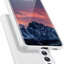 E Segoi Designed for Galaxy S21+ Plus Case, Liquid Silicone Gel Rubber Shockproof Case Soft Microfiber Cloth Lining Cushion Compatible with Galaxy S21 Plus 5G [6.7 inch] - White