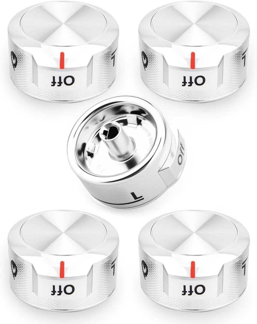 5 Pcs W11030413 Stove Control Knob Fit for Whirlpool KitchenAid Stove Some Models, Range Control Knob, Replacement W10643306 W10786063 W11027434 AP6038805 PS11770322