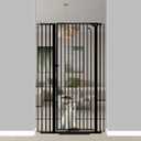 57" Extra Tall Pet Gate for Cats Dogs-29.5"-62.2" Extra Wide Cat Gate for Doorways and Stairs-1.37" Ultra Narrow Spacing Pressure Mounted Dog Gate with One-Handed Operation(29.5"-38.5") (Black)