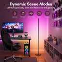 luckystyle Smart RGB+IC Corner Floor Lamp,Bright LED Tall Modern Floor Lamp with APP and Remote,Ambient Lighting Color Changing Standing Lamps with Music Mode and Timing for Living Room,Bedroom,Party