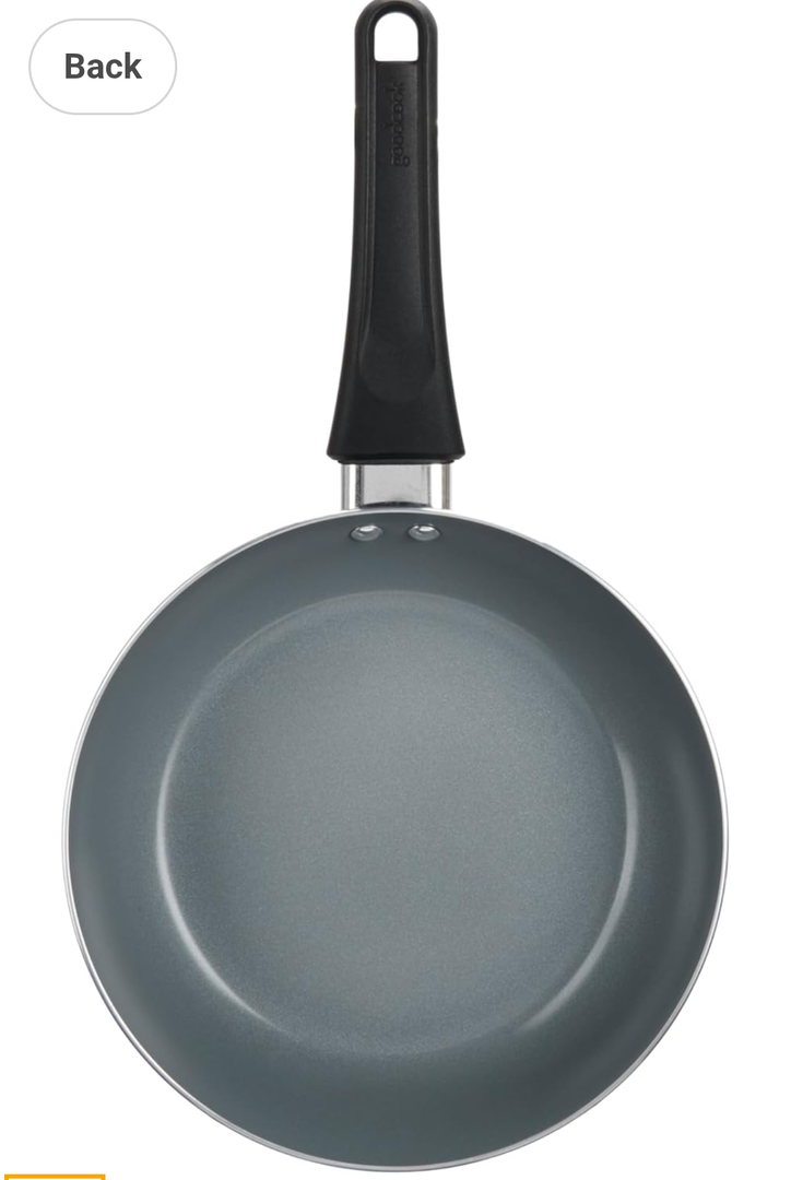 GoodCook Everyday Fry Pan Ceramic Nonstick Aluminum Construction for Even Heating Non-Toxic PTFE & PFOA Free, 8-Inch, Black