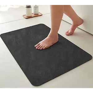 Black Bath Mat, Bathroom Rugs Non Slip Washable Thin Absorbent Quick Dry Bath Mat Fits Under Door Bathroom Floor Mat Perfect for Bath, Shower, or Sink 24"x36" Black