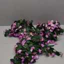 Artificial Fake Hanging Flowers with Basket for Outdoor Decoration,UV Resistant Faux Silk Light Fuchsia and Fuchsia Orchid Flowers Vines in Planter Realistic Hanging Baskets for Home Porch Garden