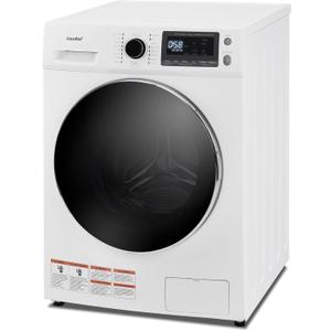 COMFEE 24" Washer and Dryer Combo 2.7 cu.ft 26lbs Washing Machine Steam Care, Overnight Dry, No Shaking Front Load Full-Automatic Machine, Dorm White