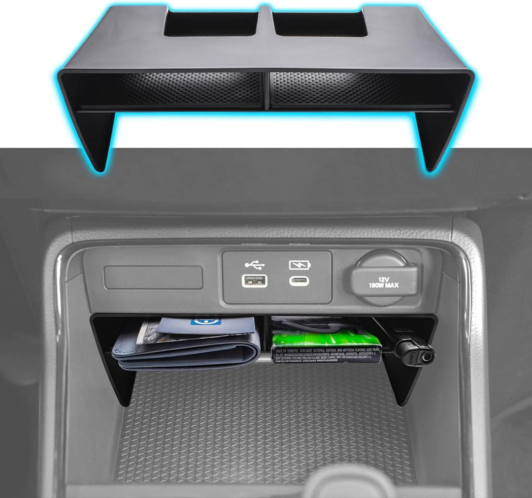 EDBETOS CRV Opening Organizer Compatible with 2023-2024 2025 Honda CR-V Lower Center Console Accessories Hybrid/EX/EX-L/LX/SE/Sport/Touring, ABS Storage Insert Divider Slot Tray for Phone with Case