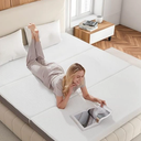 BedLuxury 3 Inch Tri Folding Mattress Queen Size with Storage Bag, Foldable Memory Foam Topper Portable Floor Guest Bed with Removable Cover, Breathable Washable