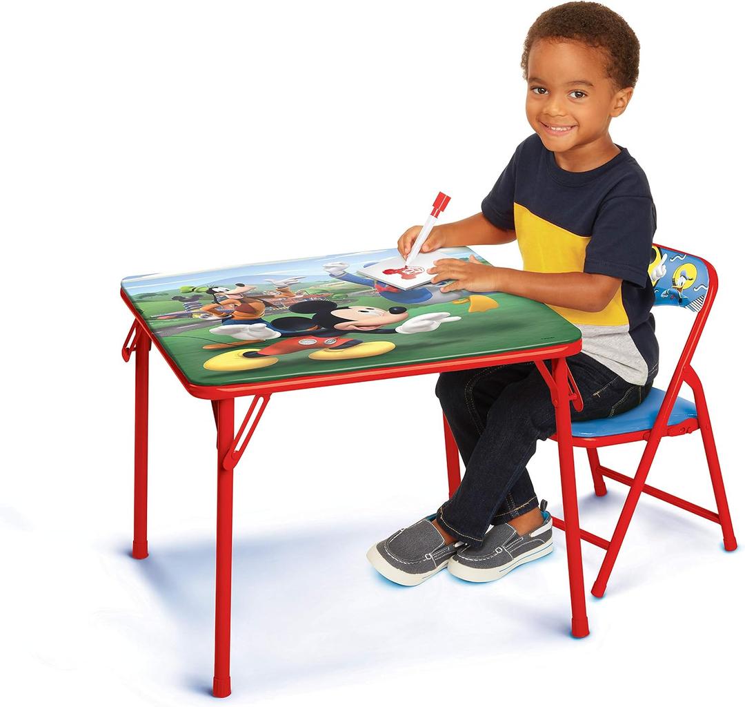 Mickey Mouse Table & Chair Set for Toddlers 24-48M, Includes 1 Table & 1 Chair : 20"L x 20"W x 16.4"H, Chair: 12"L x 11.6"W x 17"H - Weight Limit: 70 lbs