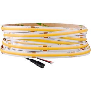 480 LEDs/m COB LED Strip Light RA90 16.4ft Flexible Tape Ribbon Lighting DC12V 24V Dimmable 3000K 4000K 6500K Led Strips Lights (DC24V, 3000K Warm White)