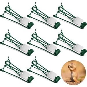 Qualirey 8 Pcs Outdoor Gopher Trap Easy Set Mole Trap Weather Resistant Gopher Killer Vole Killer for Lawn Garden Farm (Green)