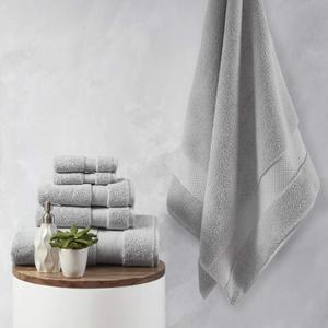 3 x Madison Park Signature Splendor Luxury 100% Cotton Bathroom Towel Set - Soft, Plush 1000 GSM Heavyweight Hotel Quality, Zero Twist, Highly Absorbent, Quick Dry, Multi Sizes, Grey 6 Piece
