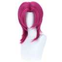Short Rose Red Pink Wigs for Boys Men Cartoon Movie Halloween Cosplay Costume Animie Wig