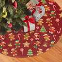 Gingerbread Man Candy Christmas Tree Skirt 48 Inches Holiday Home Party Supplies Xmas Trees Mat Decorations
