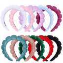 RAISEY 6 Pcs Velvet Cloth Spa Headbands for Women - Soft Hair Band for Makeup Application, Face Wash, and Beauty Routines