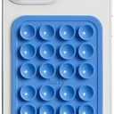 Pack of 2 SUCKY Silicone Suction Phone Case Adhesive Mount - Anti-Slip Holder, Hands-Free Fidget Toy, Phone Accessory for iPhone and Android - Blue