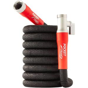 Pocket Hose Silver Bullet 2.0 Expandable Garden Hose 25-FT with Turbo Shot Nozzle, AS-SEEN-ON-TV, Lead-Free, Solid Aluminum Connectors, Easy On/Off Valve, Kink-Free, Leak-Proof