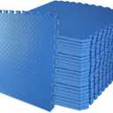 Elevon Puzzle Exercise Gym Flooring Mat, 3/4" Thick EVA Interlocking Foam 24 Tiles Workout Mat for Home Gym, 96 Sq Ft, Navy