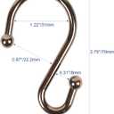 Metal Shower Curtain Hooks, Set of 12, Rust Proof Shower Curtain Hooks Rings, Durable S Shaped Hooks Hangers for Shower Curtains, Kitchen Utensils, Clothes, Towels (Bronze)