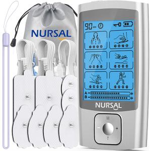 NURSAL TENS Unit Muscle Stimulator Machine for Pain Relief Therapy Product Electric Stim Massager for Back, Neck (FSA or HSA Eligible)