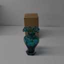 LCCCK 9.5" Tall Teal Blue Glass Vase Beautiful Hand Blown Glass Decor Flowers Vases for Centerpieces, Modern Murano Glassde Art Teal Vase, for Home Decor Table Entryway Wedding Decoration
