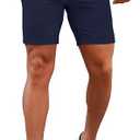 GINGTTO Mens Slim Fit Shorts 7" Inseam Skinny Chino Short Tapered Leg Stretch 