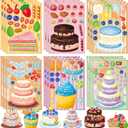 LINAYE 48 Sheets Birthday Stickers for Kids Toddlers, Make Your Own Cake Stickers, Happy Birthday Party Activities Favors Goodie Bag Filler for Kids Classroom