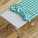 Sorfey Tablecloth -Fitted with Elastic, Vinyl with Flannel Back, Fits for Table 60"x 30" Rectangle,Water Proof, Easy to Clean, Checked Blue Design