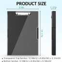 Sooez Clipboard with Storage, Heavy Duty Cleaview Clip Boards 8.5x11 with Dual Storage, Dry Erase Plastic Nursing Clipboard, High Capacity Clipboards Folder for Teacher Nurse, School & Office Supplies (Black)