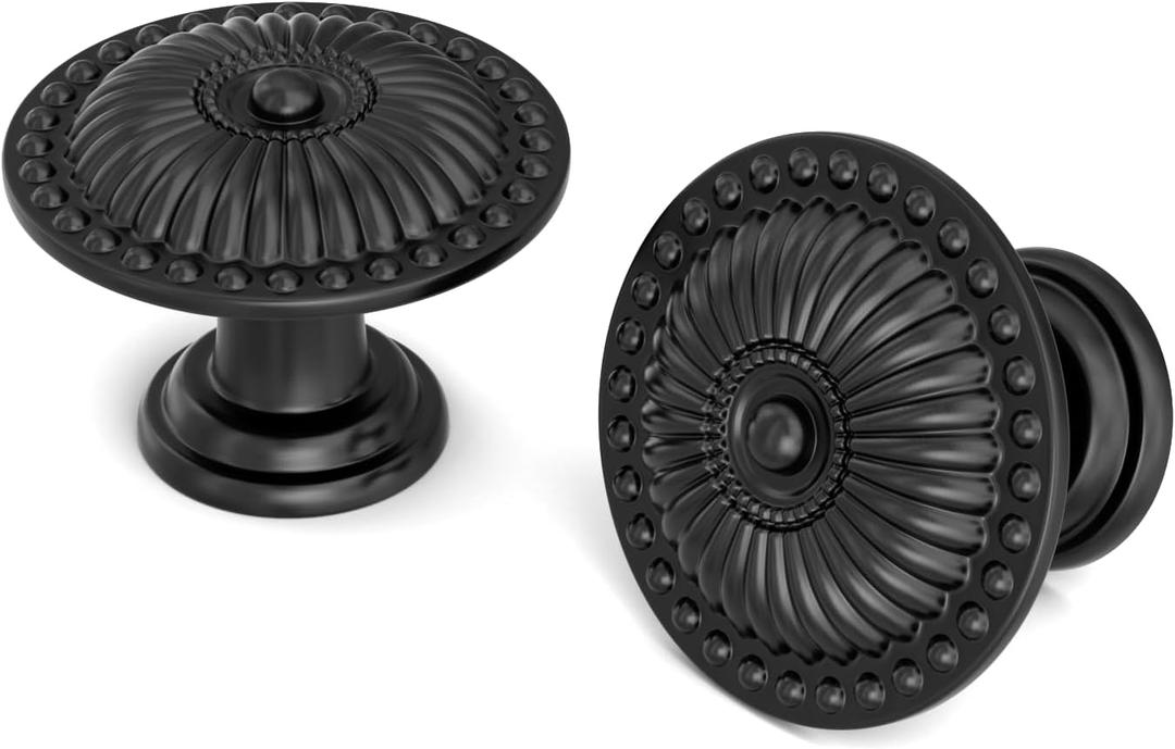 homdiy 10 Pack Black Dresser Knobs, Matte Black Drawer Knobs for Kitchen Cabinet Hardware