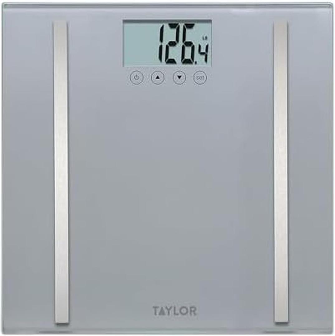 Taylor Digital Body Composition Scale, Bathroom Scale for Body Weight, Measures Body Fat, Body Water, and Muscle Mass Percentages, 8 User Recognition, 400 lb Capacity, Charcoal