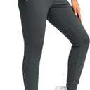 SANTINY Women's Fleece Lined Joggers with Pockets Slim Fit Ski Pants Winter Warm Leggings Hiking Running Gear (Medium, Dark Grey)