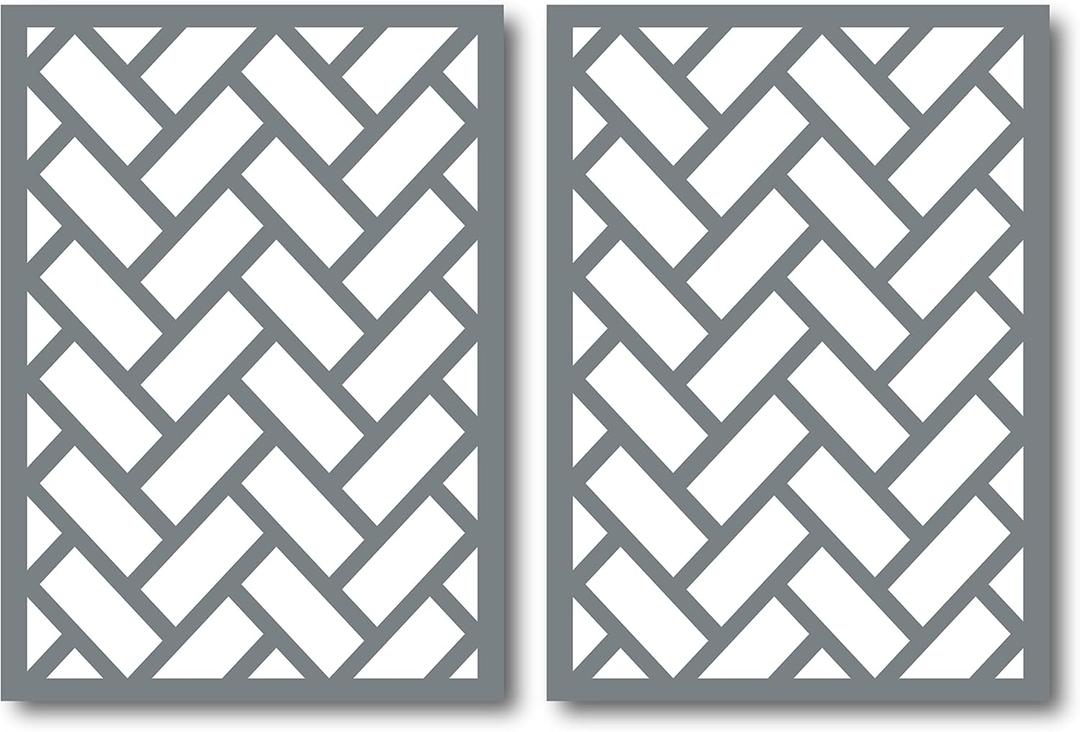 Brick Herringbone Stencil Set-2 Identical Herringbone Brick Stencils for Painting Walls, Floors & DIY Projects - Herringbone Pattern Faux Brick Stencil Sheets (13" L x 18" H)-Brick Size 3.25x1.25