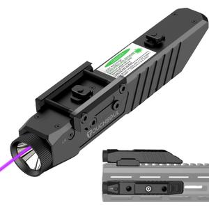 TOUGHSOUL Mlok Picatinny 2 in 1 Tactical Flashlight with Purple Laser Sight Combo, Body Material Polymer 1450 Lumen Light with Rechargeable Battery