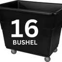 ReadySpace Commercial 16 Bushel Utility Cart with Steel Base, Poly Box Basket Truck, Laundry Cart, and Rolling Trash Bin, 47-Inch x 34.75-Inch x 35.5-Inch, 1000 Pound Weight Capacity, Black