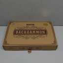 AMEROUS Backgammon Set, 15 Inches Classic Board Game with Leather Case, Folding Board, Gift Package, Portable Travel Strategy Backgammon Game Set for Adults, Kids (Medium, Brown)