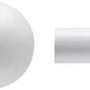 Davenport 1/2" Petite Caf Decorative Window Curtain Rod, 28-48", White