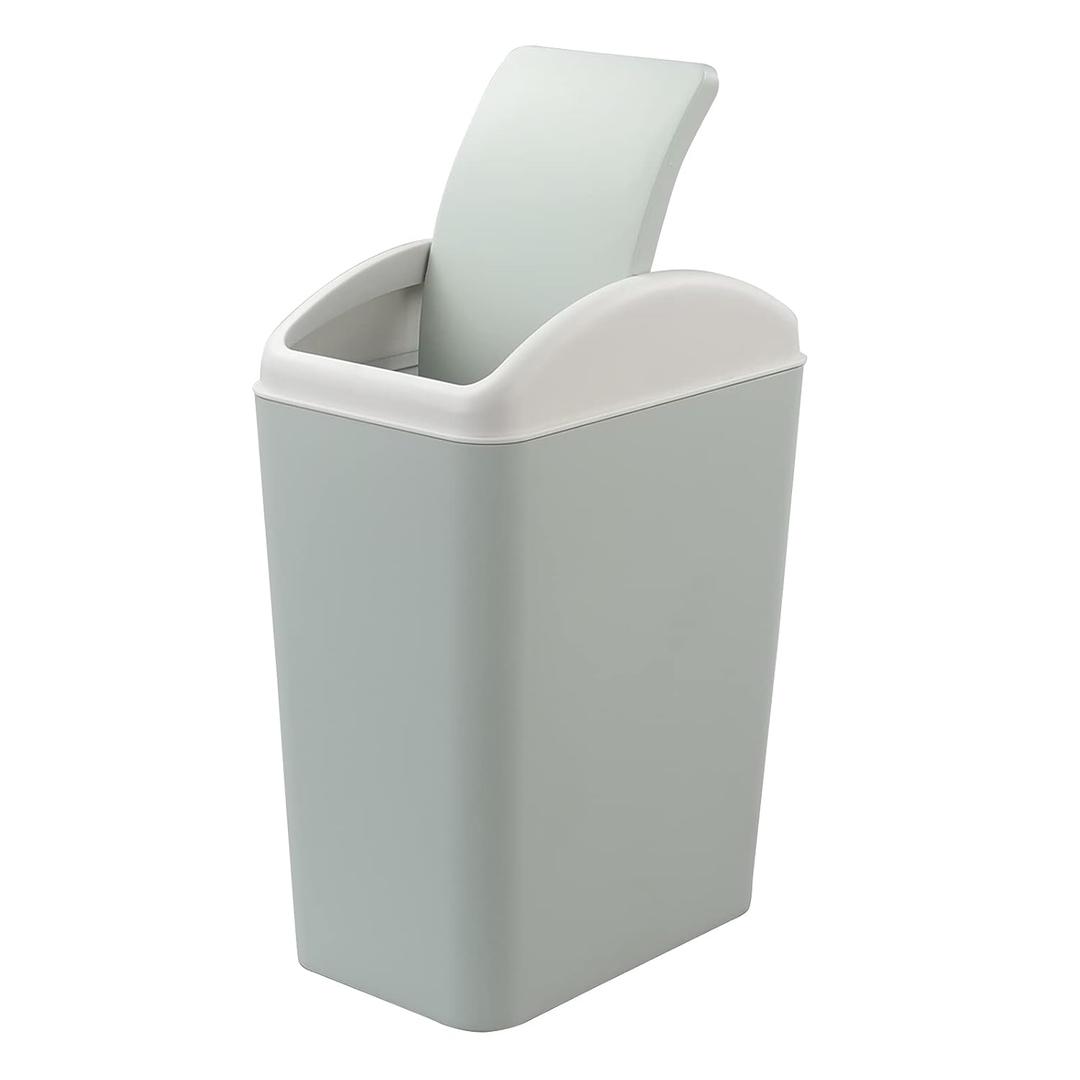 Kekow 4.5 Gallon Small Plastic Trash Can, Swing Lid Waste Can, Blue
