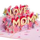 Paper Love 3D Mothers Day Pop Up Card, Love Mom, For Mom, Wife - 5" x 7" Cover - Includes Envelope and Note Tag Pack of 2