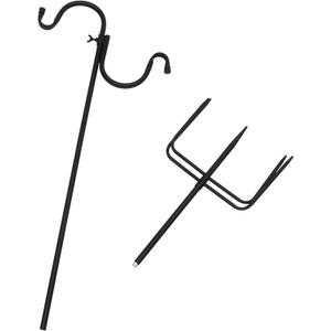 GANAZONO Outdoor Garden Shepherd Hook Iron Multi-Function Lantern Hook Bird Feeder Hanger