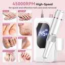 Professional Electric Nail Drill 45000RPM, Portable Nail File for Acrylic Gel Nails, Cordless Rechargeable Salon-Grade Ultra Power Nail Drill Kit for Shaping, Polishing & Removing Gel Nails