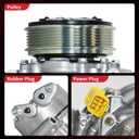 PHOBOOS A/C Compressor with Clutch Compatible with Mini Cooper 2007-2016, Countryman 2011-2016, Paceman 2013-2016, L4 1.6L, Fast Cooling, Low Noise, Easy Installation, Ref. CO-11286C, 98581