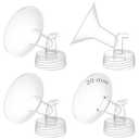 GOTOCUT 4PCS 20mm Breast Pump Flanges, Compatible with Spectra S1/S2/9Plus/Synergy Gold, Motif Luna, Wide-Mouth Bottle Fit, Breast Pump Accessories