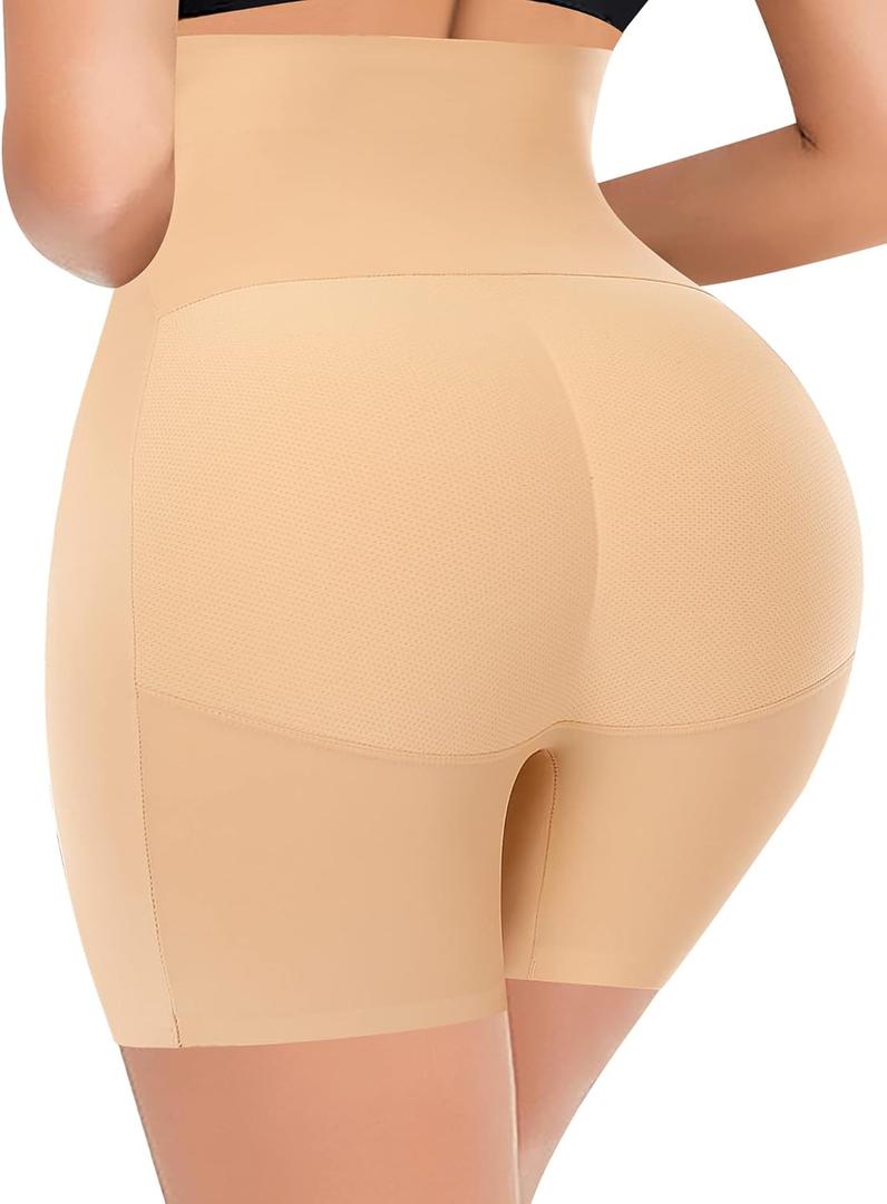 DERCA Butt Lifter Panties Padded Underwear for Women Seamless Booty Pads Hip Enhancer Panty (Small, #2 Beige (Tummy Control)