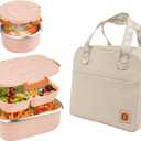 BEVISS 18/8 Stainless Steel Bento Box, Bento Lunch Box for Kids and Adults Pink