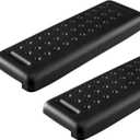 L-Shaped Desk Edge Cushion, 2 Pcs Memory Foam Elbow Support Padding Wrist Comfort Support Arm Rest for Office Home Table Accessories, Non-Slip(Leather,Dimpled Grip,Black)