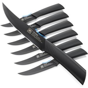 Steak Knives Set of 6, 4.7 Inch Dishwasher Safe Non-Serrated Table Knives, Ultra Sharp for Precise Cutting, Non-Stick Blade & Rust Proof, Easy to Maintain Ideal for Home Restaurant Party