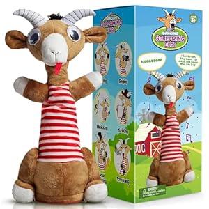 Gagster Screaming Goat Dancing Toy Plush - Mimicking Toy For Kids & Adults - That Tells Jokes & Can Repeat What You Say, Dancing Talking Singing Yodeling – Funny Gift for Kids & Toddlers Fun Gag Gifts