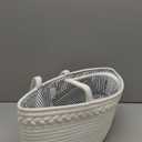 ABenkle Baby Diaper Caddy, Nursery Storage Bin and Car Organizer for Diapers and Baby Wipes, Cotton Rope Diaper Basket Caddy, Changing Table Diaper Storage Caddy (Large, White)